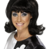 1960s Flick Up Black Wig