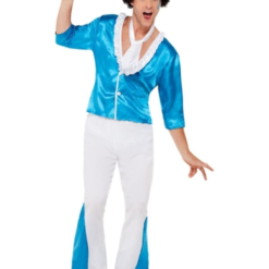70s Super Glam Mens Costume Blue