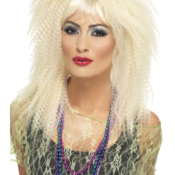 Crimped 80s Blonde Wig