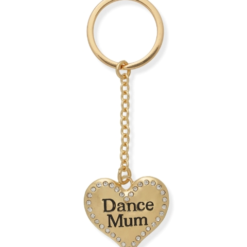 Dance Mum Heart Keyring : Gold