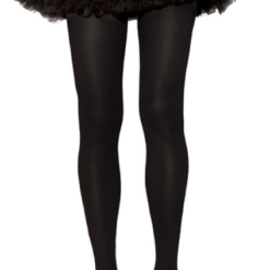 Footed Opaque Stockings Black