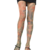Footed Opaque Tattoo Print Stockings