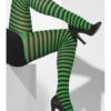 Footed Striped Stockings Black And Green