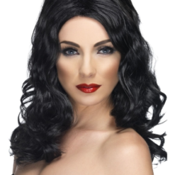 Glamour Long And Wavy Black Wig