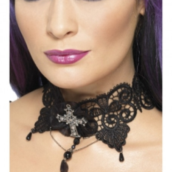 Gothic Lace Chocker Black