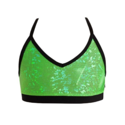 Paris Crop Top Girls Lime Green