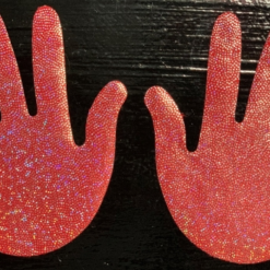 Red Hand Gliiter Nipple Passties
