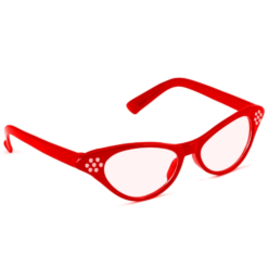 Rhinestone Glasses Red