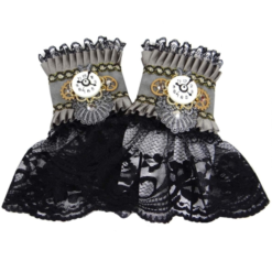 Steampunk Wrist Cuffs Black